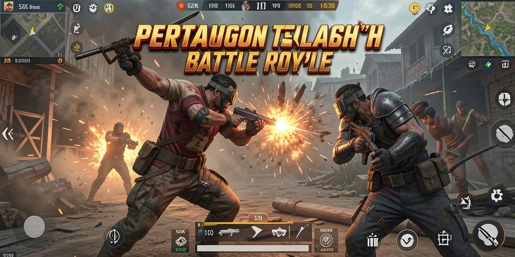 Screenshot gameplay 5ZK dengan aksi seru di medan perang Battle Royale.