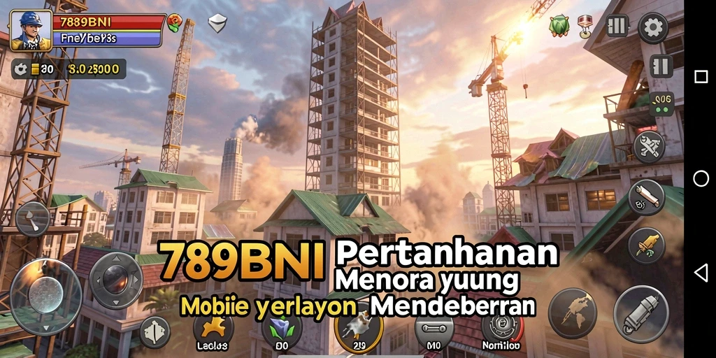 Screenshot menampilkan pertempuran menara yang intens dalam 789BNI.