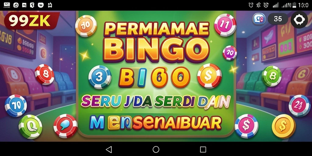 Screenshot gameplay 99ZK menampilkan momen seru permainan Bingo.