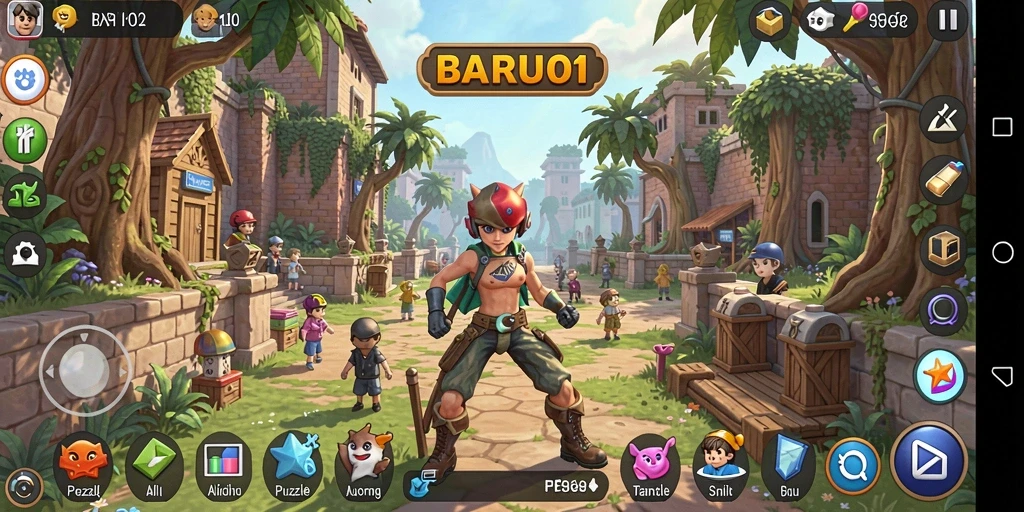 Tampilan gameplay BARU01 yang menantang dan interaktif.