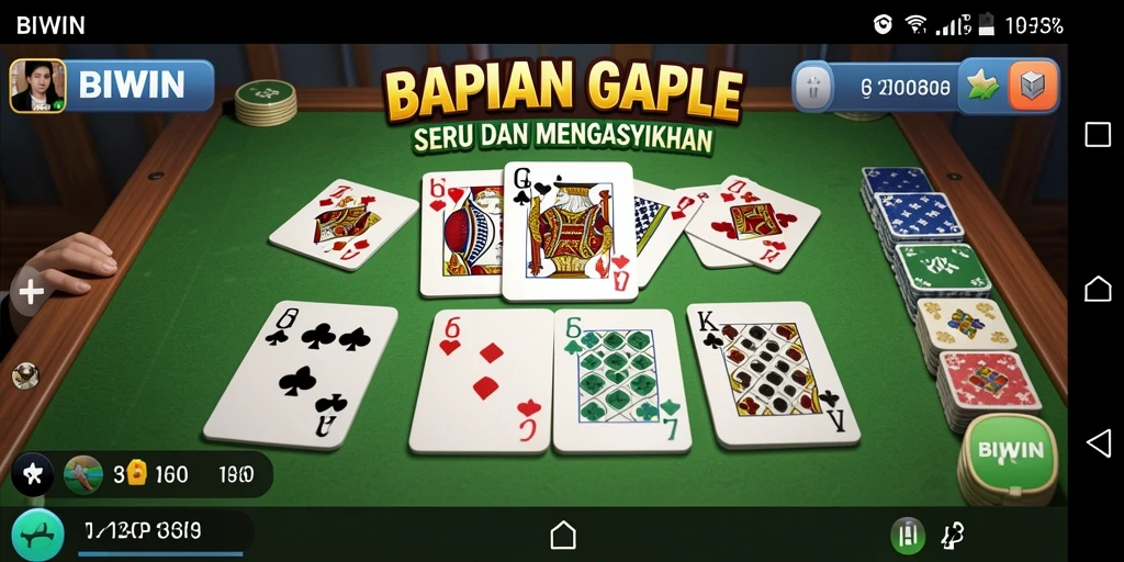 Tampilan gameplay Gaple seru dan interaktif di BIWIN.