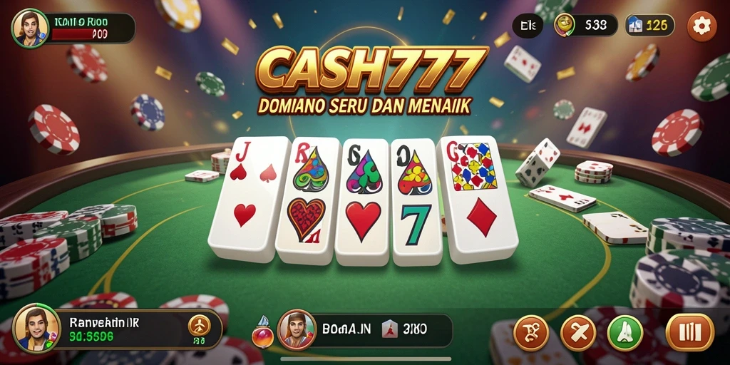 Tampilan gameplay Domino yang seru dan interaktif di CASH777.