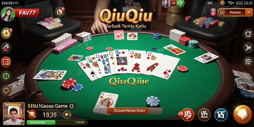 Screenshot FAV77 menampilkan gameplay seru dari permainan QiuQiu.