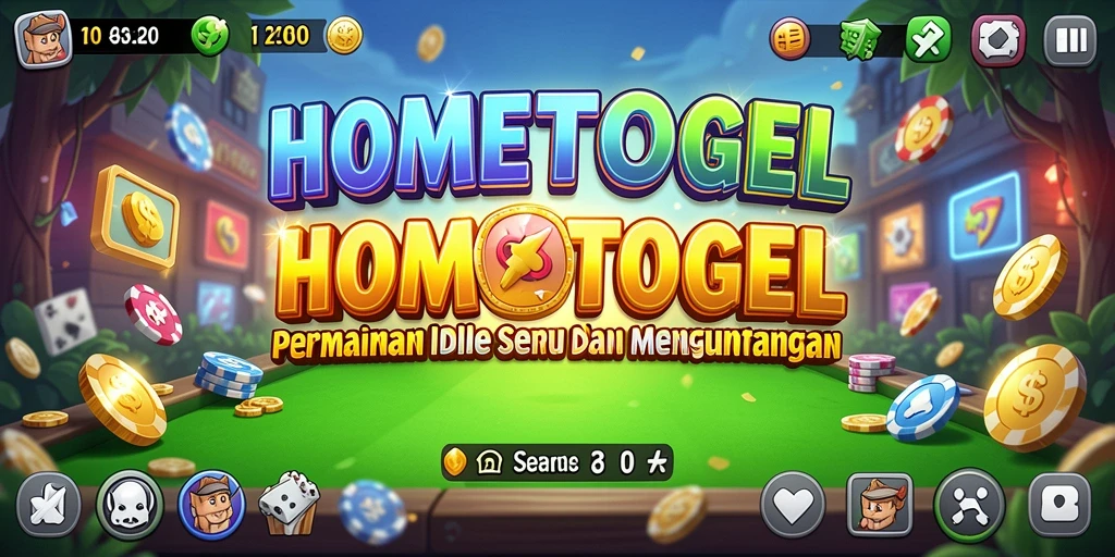 Screenshot utama HOMETOGEL menunjukkan gameplay Idle yang menarik.