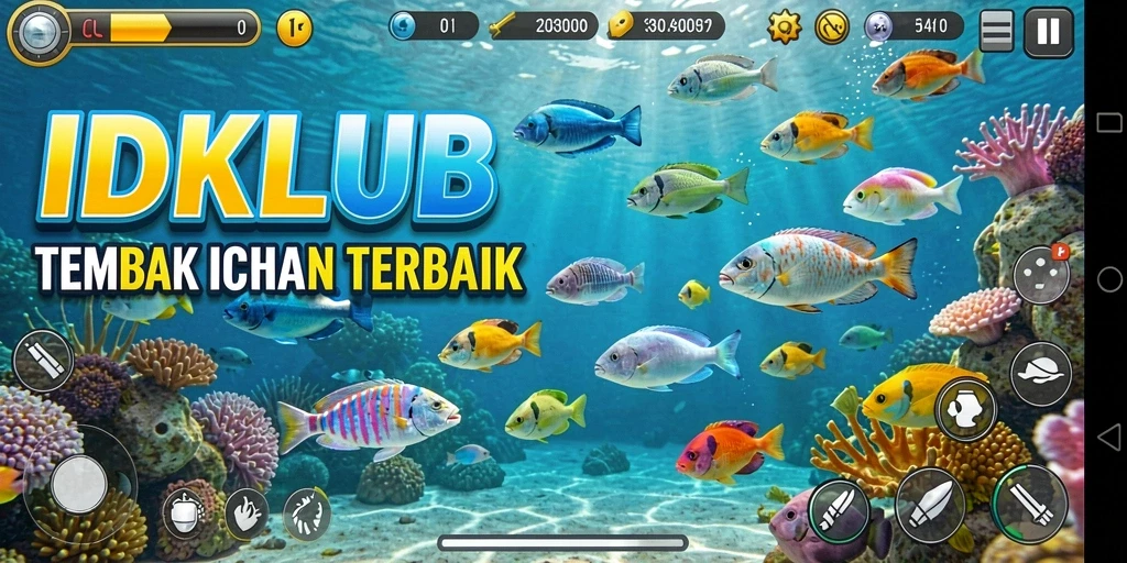 Screenshot gameplay <strong>IDKLUB</strong> menunjukkan keseruan menembak ikan.