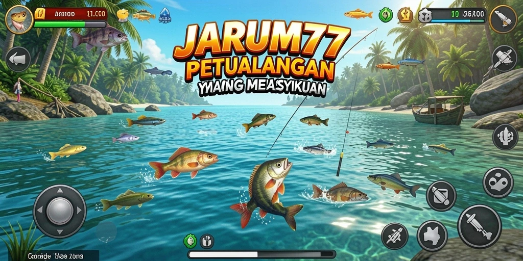 Screenshot gameplay JARUM77 menampilkan pengalaman memancing yang seru.