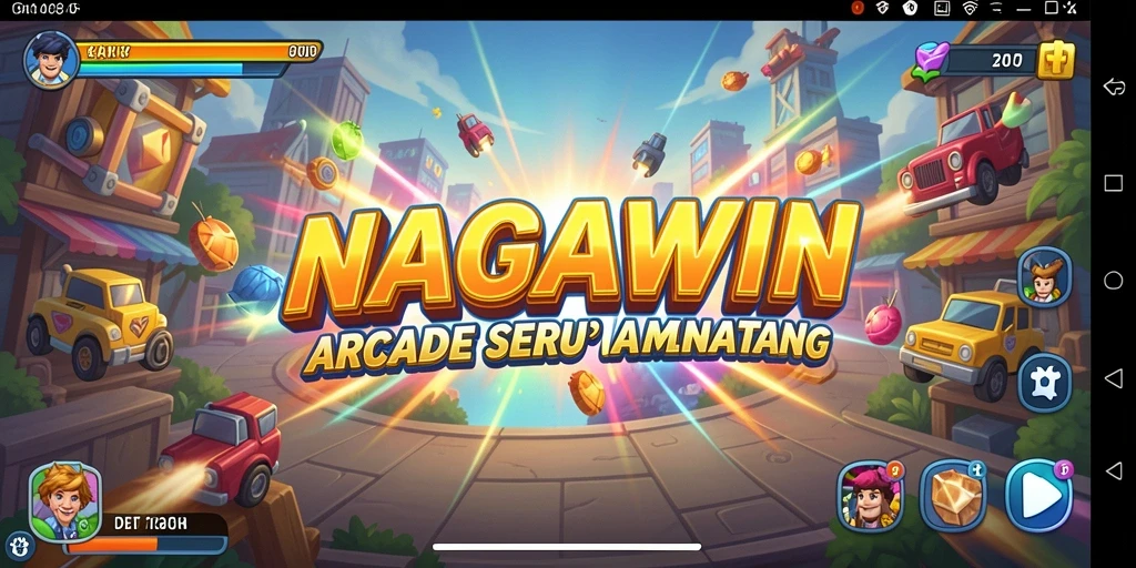 Tangkapan layar gameplay NAGAWIN yang penuh aksi Arcade.